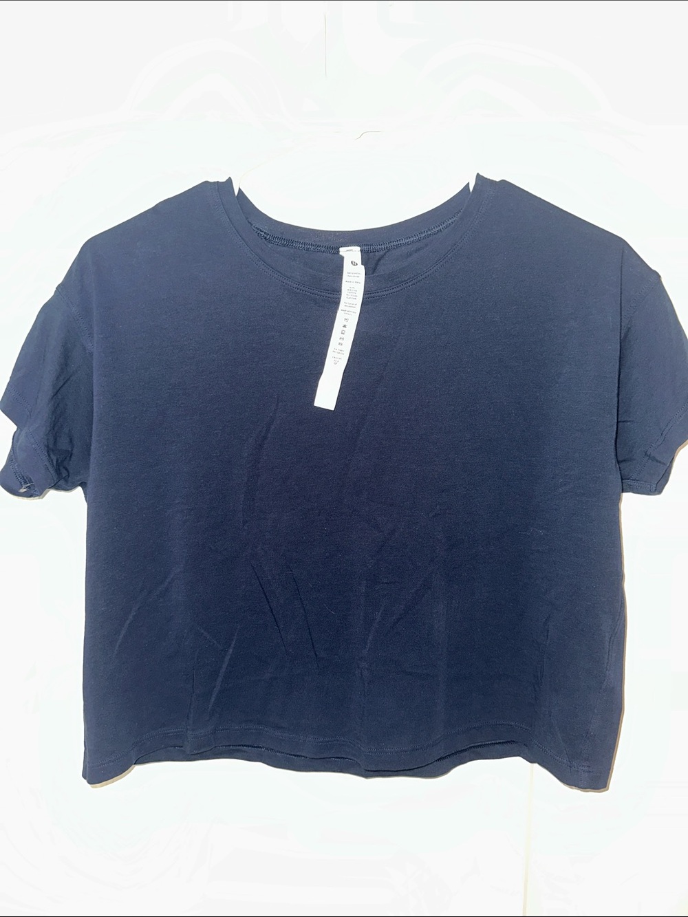 lululemon athletica Navy Cropped Crew Tee